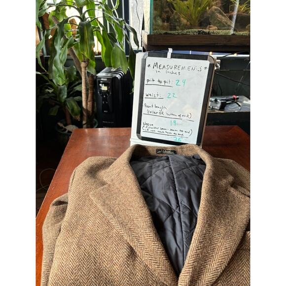 L. L. Bean sports coat jacket 42 R herringbone tweed Shetland Wool Thinsalate - Picture 8 of 10